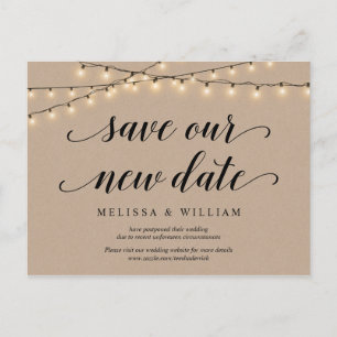 String Lights, Kraft, Save our new date, Postponed Postcard