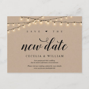 String Lights, Kraft, Save the new date, Postponed Postcard