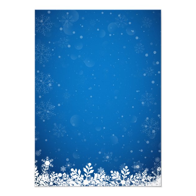 String Lights Lace Snowflakes Blue Christmas Party Invitation