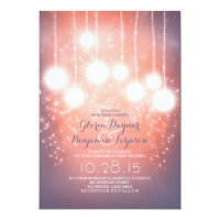 string lights & lanterns blush pink wedding invite