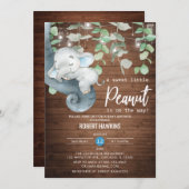 String Lights Little Peanut Elephant Baby Shower Invitation (Front/Back)