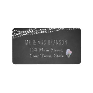 String Lights Mason Jar Chalkboard Address Labels