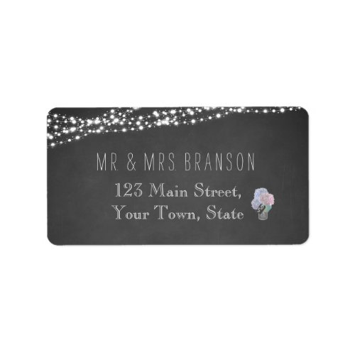 String Lights Mason Jar Chalkboard Address Labels