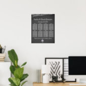 String Lights Mason Jar Chalkboard Seating Chart (Home Office)