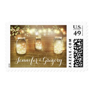 Rustic Wedding Postage Stamps at UniqueRusticWeddingInvitations.com