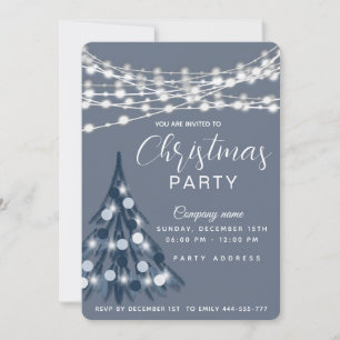 String lights modern corporate Christmas party Invitation