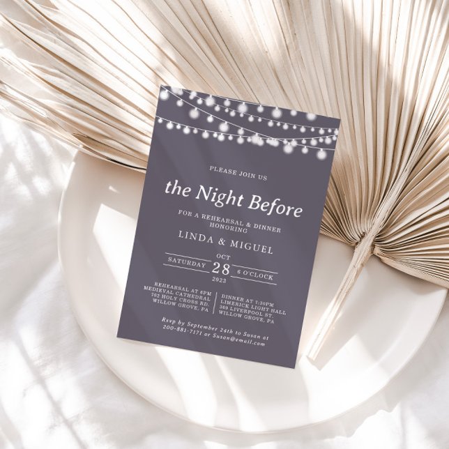 String Lights Night Before Rehearsal Dinner Invitation (Creator Uploaded)