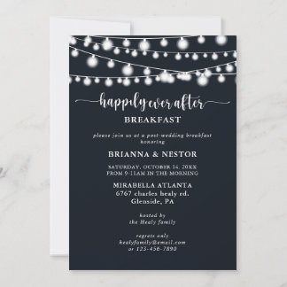 String Lights Night Before Rehearsal Dinner Invitation