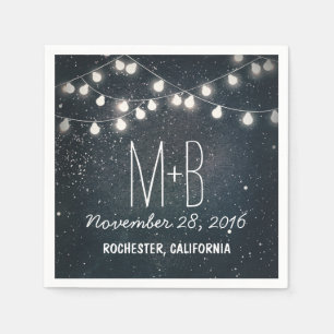 String Lights Night Stars Wedding Napkins