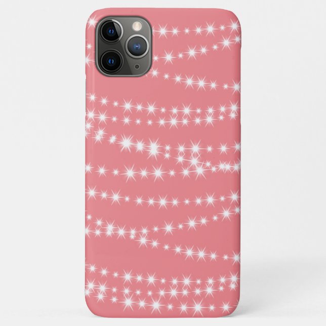 String Lights on coral iPhone Case (Back)