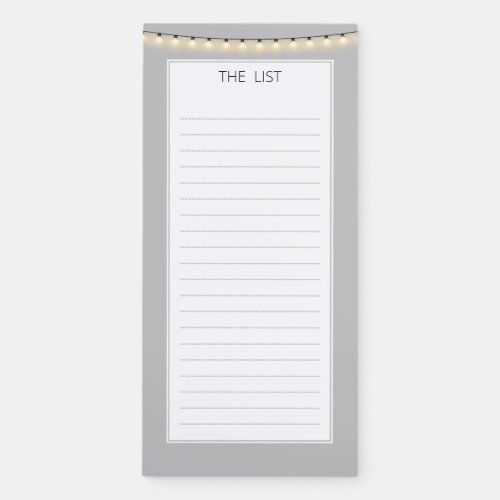 String Lights on gray Magnetic Notepad