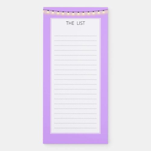 String Lights on mauve purple Magnetic Notepad