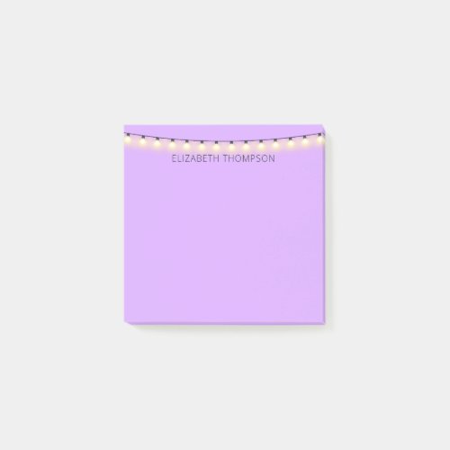 String Lights on mauve purple Post_It Notes