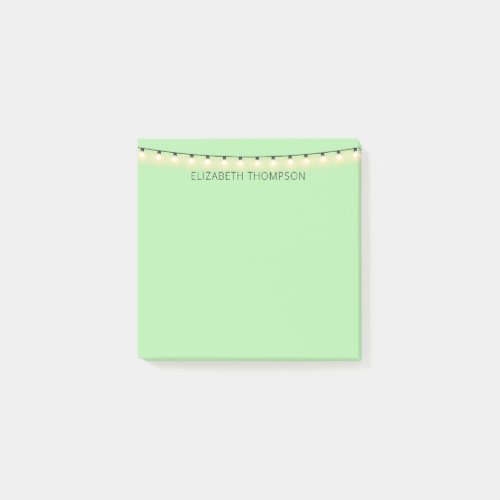 String Lights on pastel green Post_It Notes