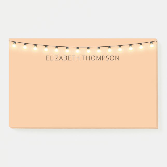 String Lights on peach orange Notes (Front)