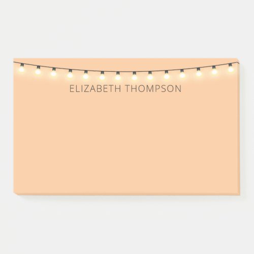 String Lights on peach orange Post_It Notes