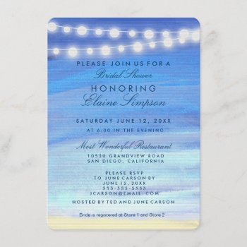 String Lights On The Water Bridal Shower Invitation by perfectwedding at Zazzle