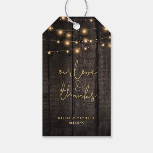 String Lights On Wood Thank You ID525 Gift Tags