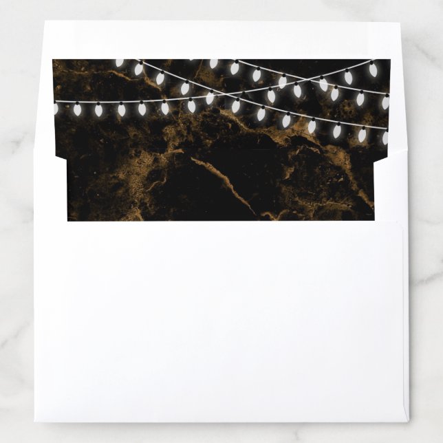 String Lights Party Gold Black Marble Elegant Envelope Liner (In Envelope)