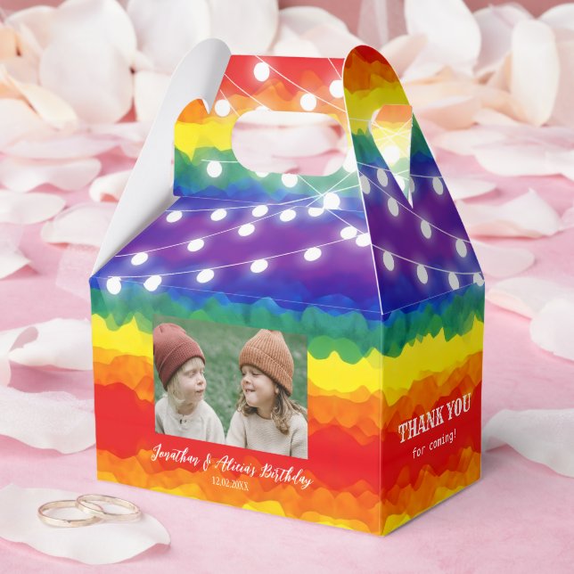 String Lights Photo Colorful Joint Birthday  Favor Boxes (Wedding)