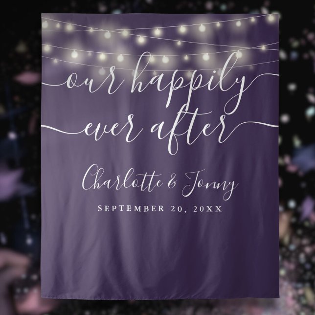 String Lights Purple Wedding Photo Backdrop (String Lights Purple Wedding Photo Backdrop)