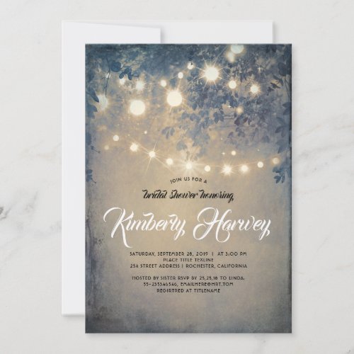 String Lights Rustic Country Dreamy Bridal Shower Invitation