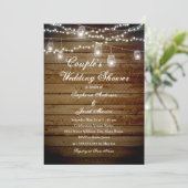 String Lights Rustic Couples Wedding Shower Card (Standing Front)
