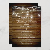 String Lights Rustic Couples Wedding Shower Card (Front/Back)
