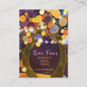 String Lights Rustic Purple Love Trees Business Card