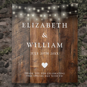 String Lights Rustic Wood Photo Booth Backdrop