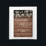 String Lights Rustic Wood Script Wedding Favor Tea Bag Drink Mix<br><div class="desc">Elegant wedding favor personalized with signature style names and your special wedding date on a rustic wood and string lights background. Designed by Thisisnotme©</div>