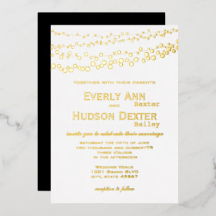 String Lights Simple Modern Gold Wedding Foil Invitation