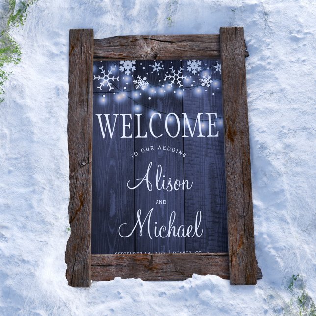String lights snowflakes wedding welcome sign (Creator Uploaded)