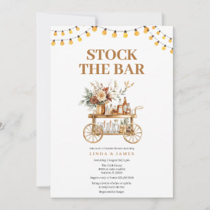 String lights Stock The Bar Couple Shower Invitation