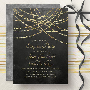 String Lights Surprise Birthday Invitation