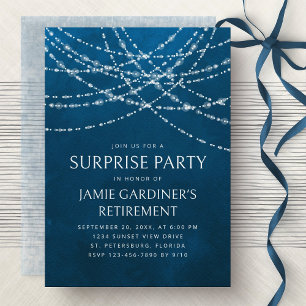 String Lights Surprise Retirement Party Invitation