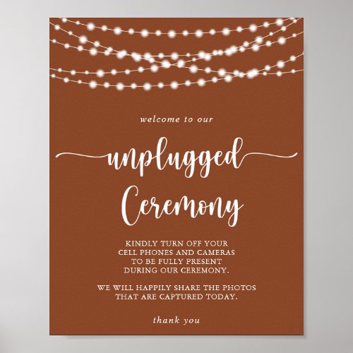 String Lights Terracotta Unplugged Ceremony  Poster