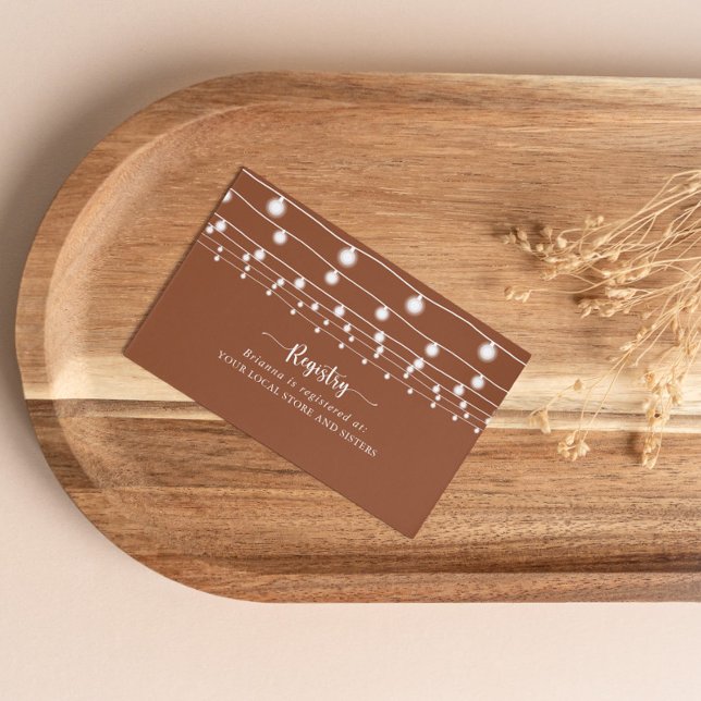 String Lights Terracotta Wedding Gift Registry   Enclosure Card (Creator Uploaded)
