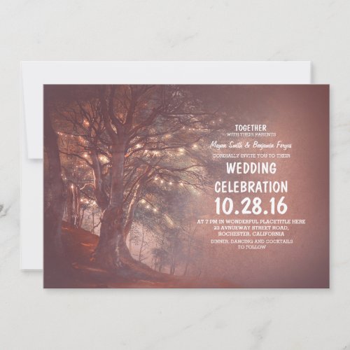 String Lights Tree Romantic Wedding Invitations