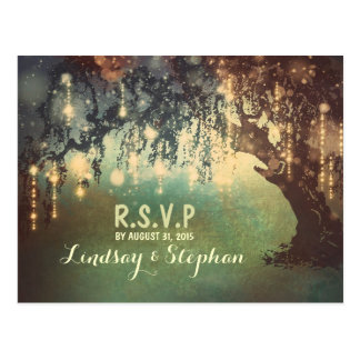 string lights tree RSVP postcards