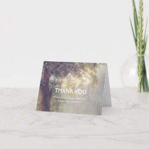 String Lights Tree Rustic Dreamy Wedding Thank You Card
