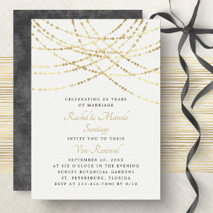 String Lights Wedding Anniversary Vow Renewal Invitation