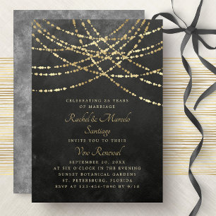 String Lights Wedding Anniversary Vow Renewal Invitation