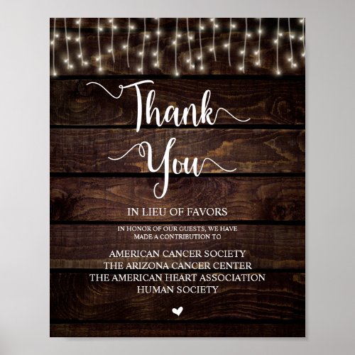 String Lights Wedding Donation Contribution Poster