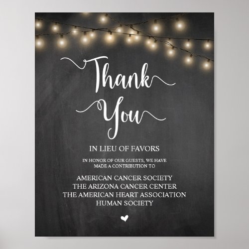 String Lights Wedding Donation Contribution Poster