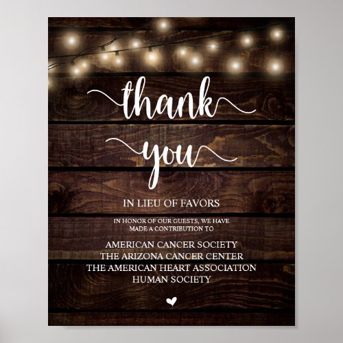 String Lights Wedding Donation Contribution Poster