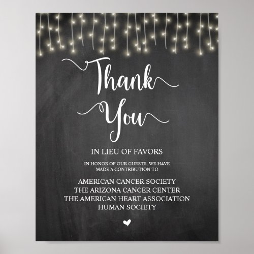 String Lights Wedding Donation Contribution Poster