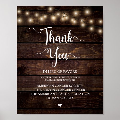 String Lights Wedding Donation Contribution Poster