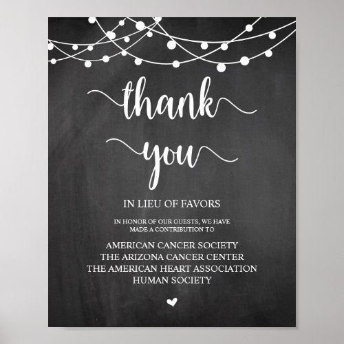 String Lights Wedding Donation Contribution Poster