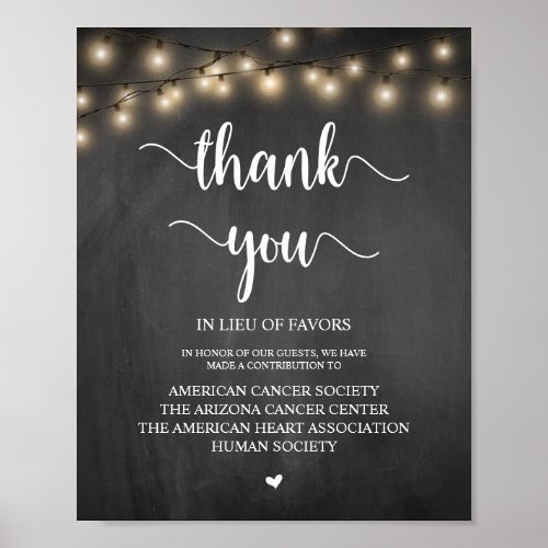 String Lights Wedding Donation Contribution Poster